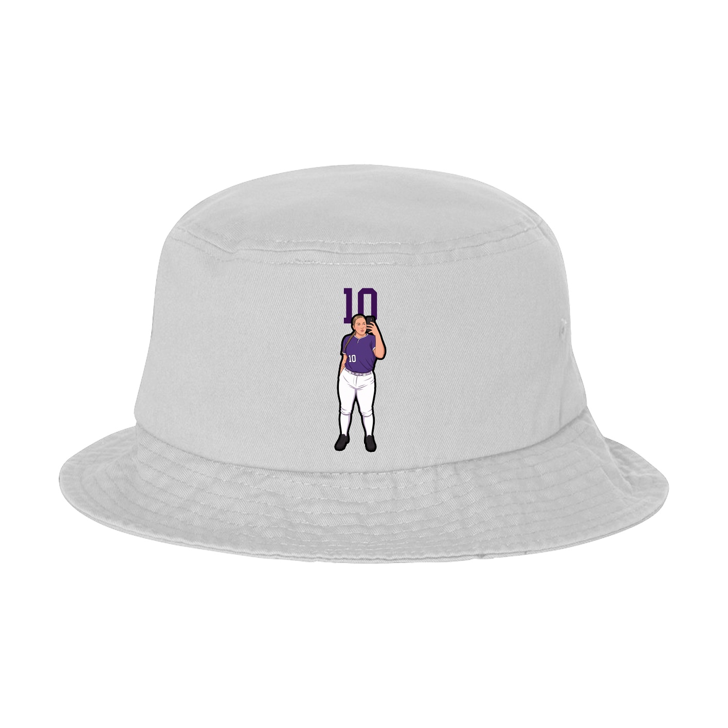 Bucket Cap — Number Top in White