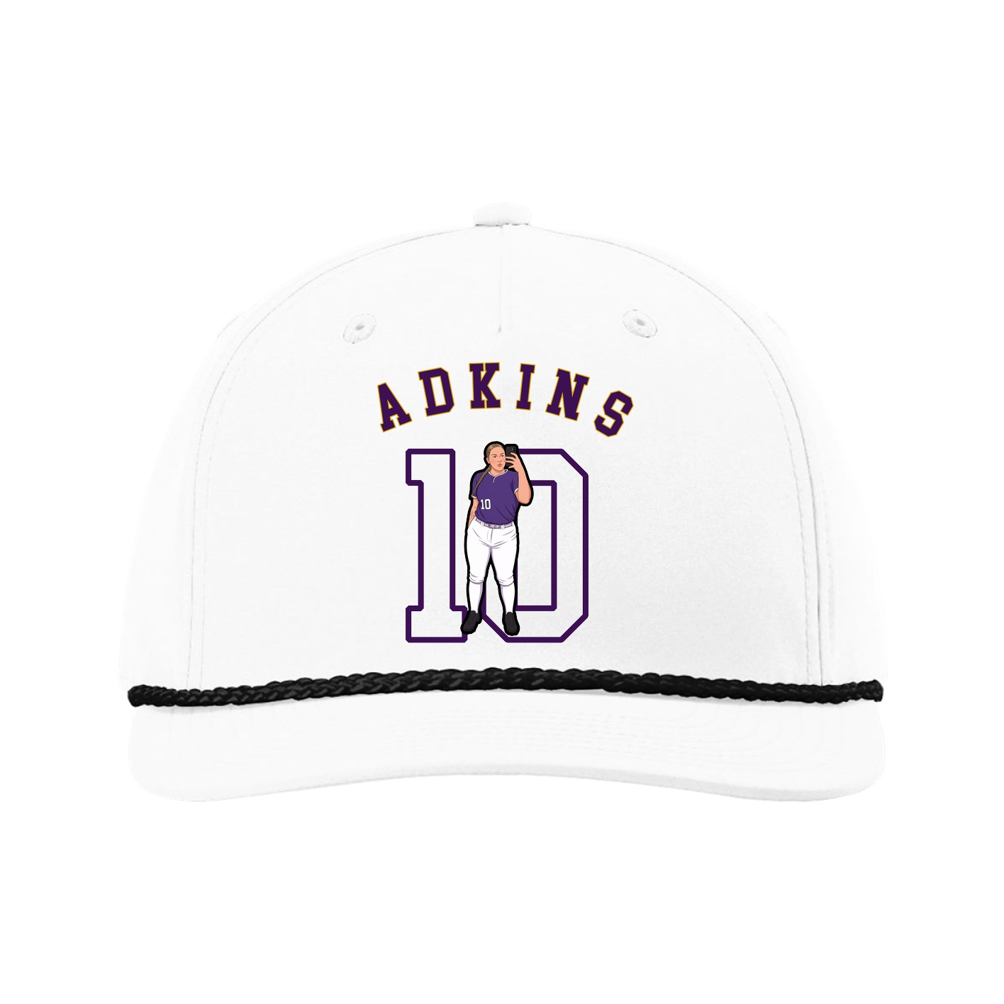 Five-Panel Classic Rope Cap — Shirsey Arch in White