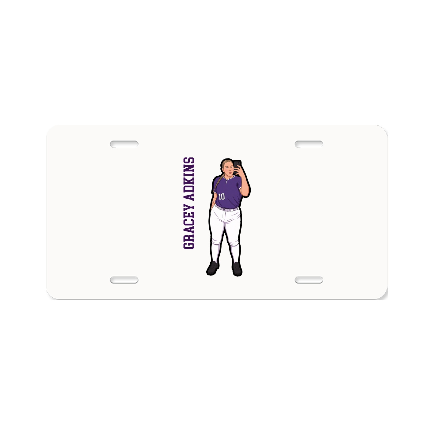 License Plate — Name Vertical in Classic