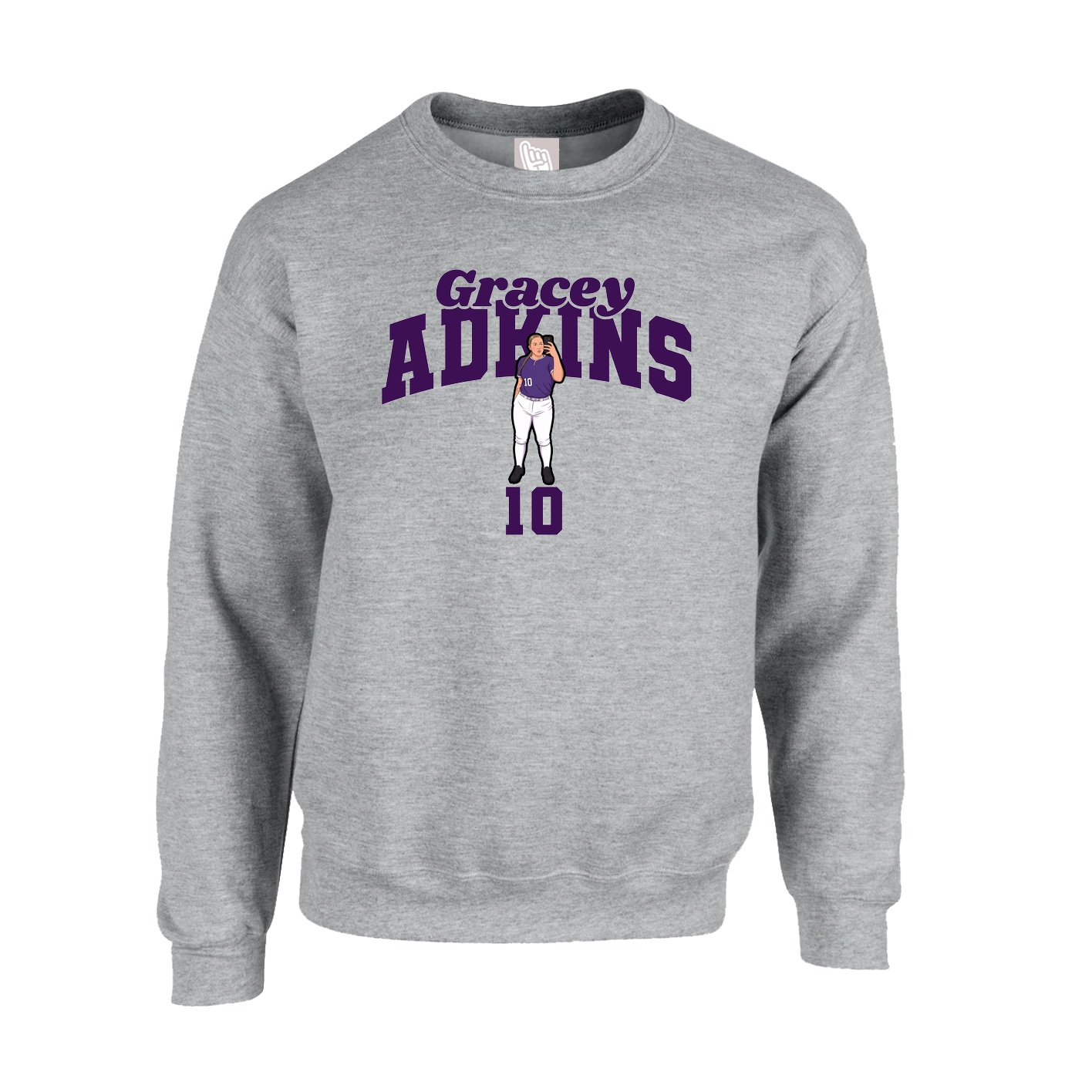 Fleece Crew — Signature Arch in Grey