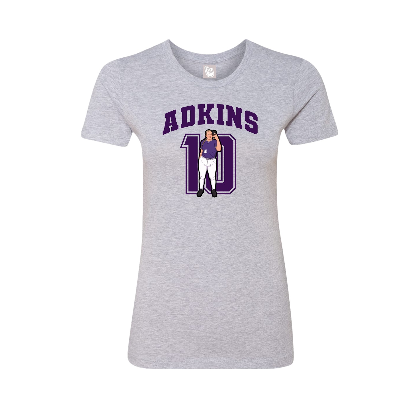 Fitted Women's Tee — Number in Grey