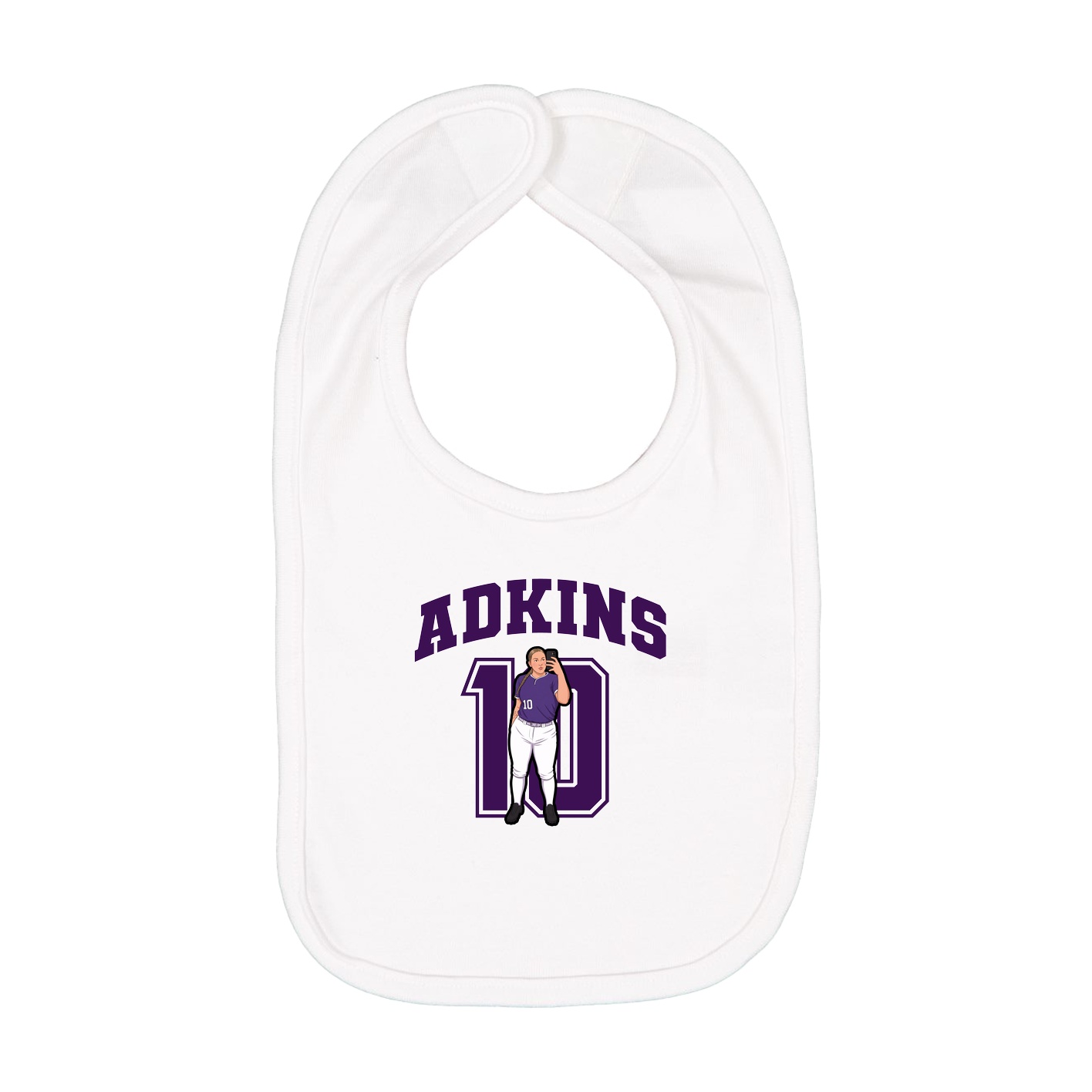 Infant Bib — Number in White