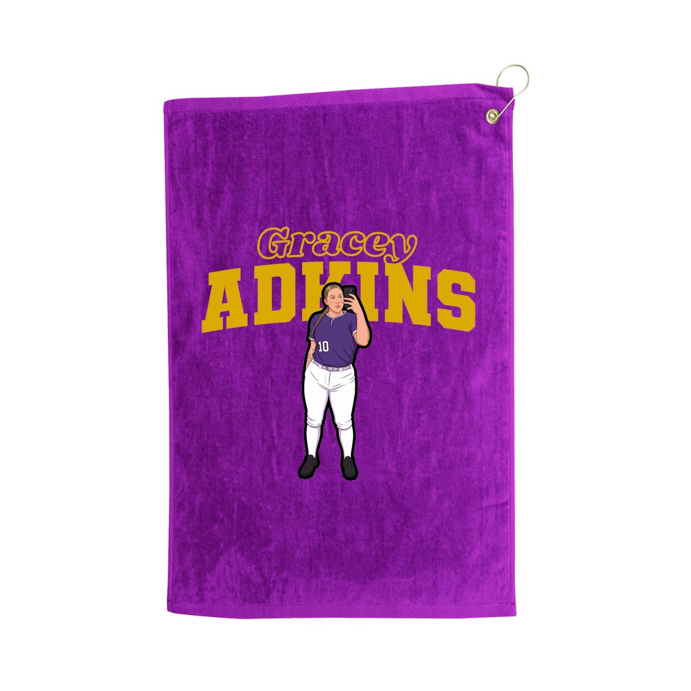 Golf Towel — Name Arch in Purple