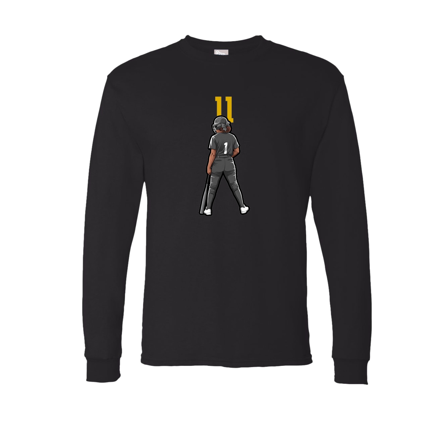 Long Sleeve Tee — Number Top in Black