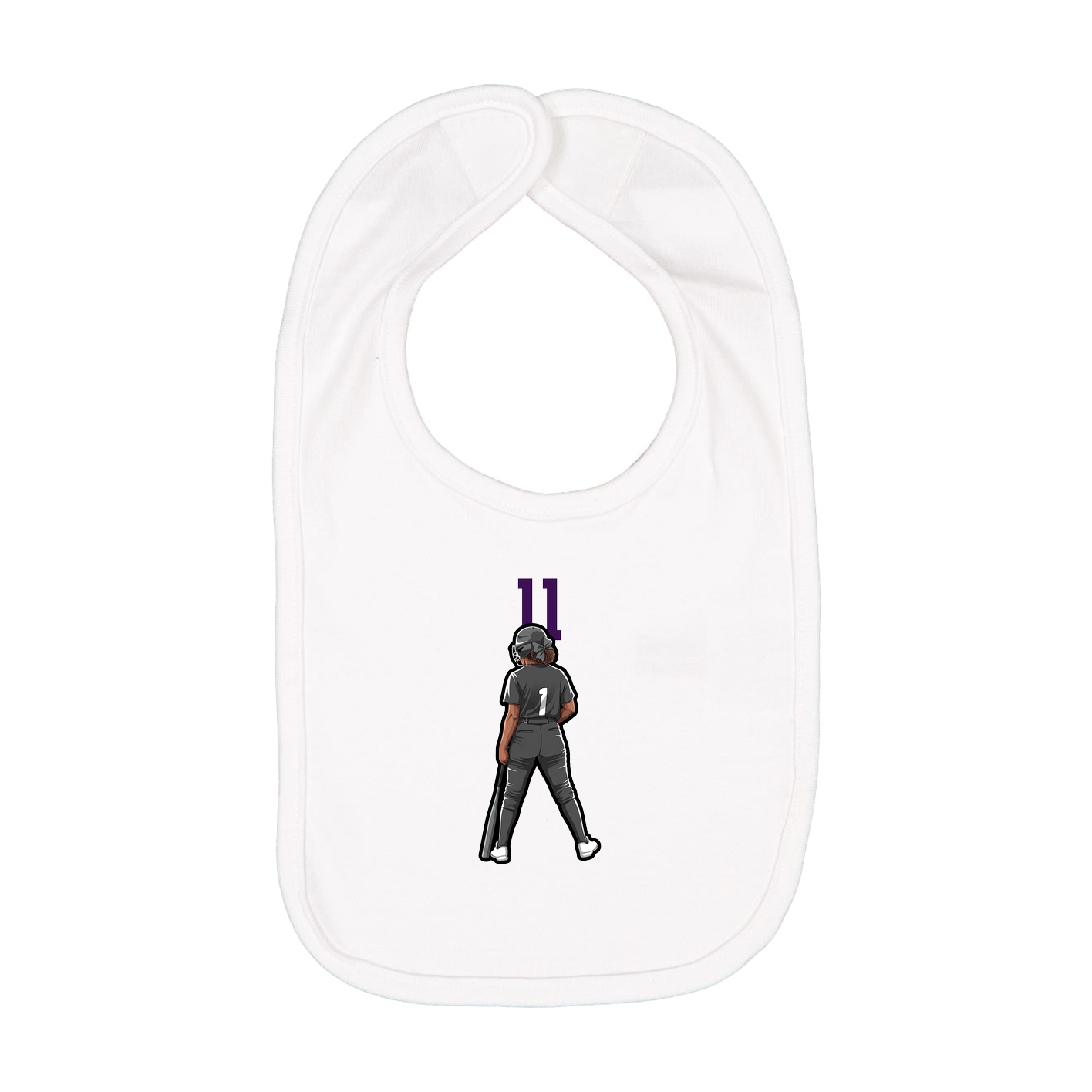 Infant Bib — Number Top in White
