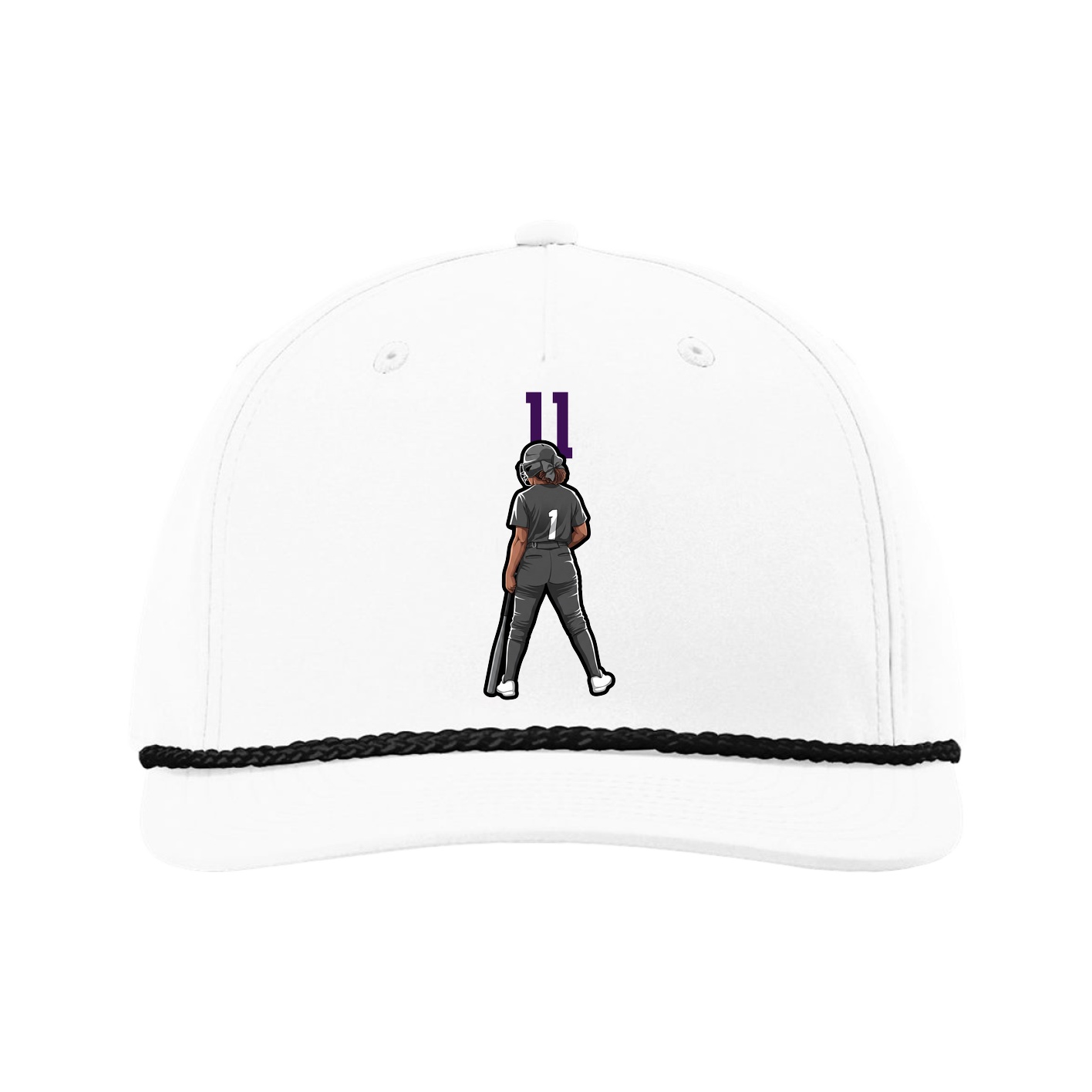 Five-Panel Classic Rope Cap — Number Top in White