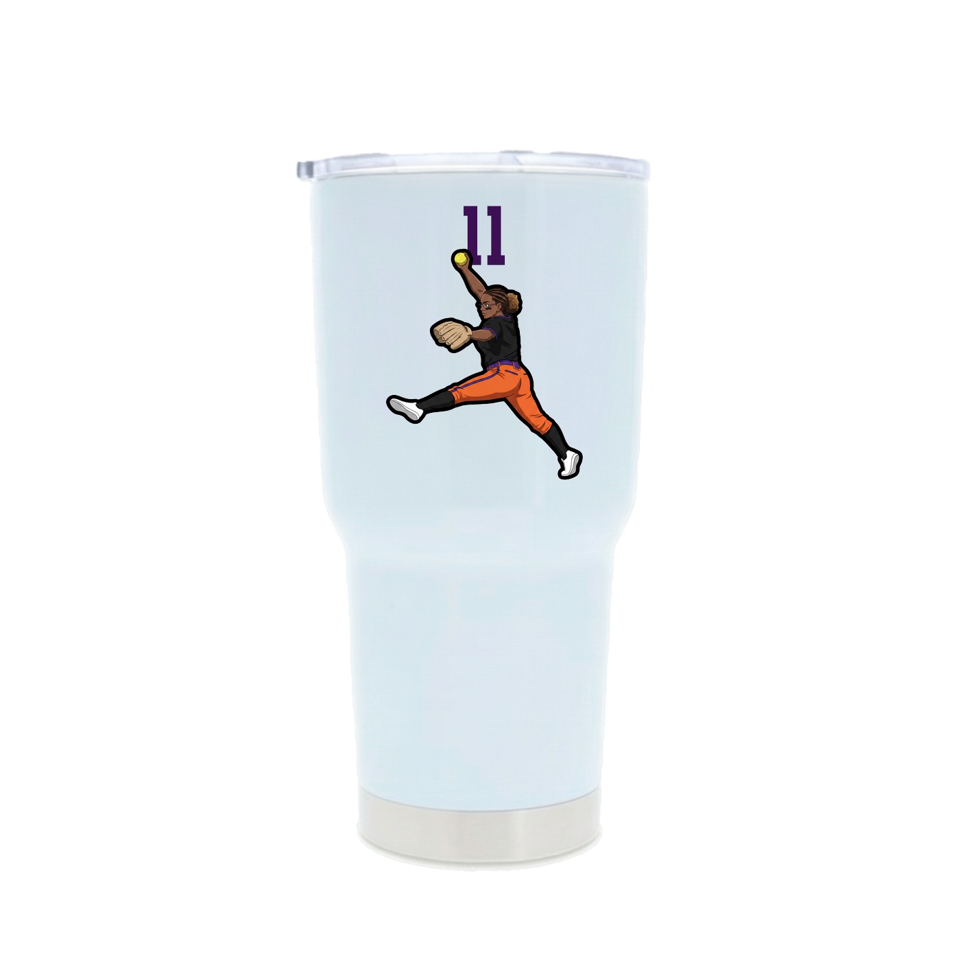 30oz Stainless Steel Tumbler — Number Top in White
