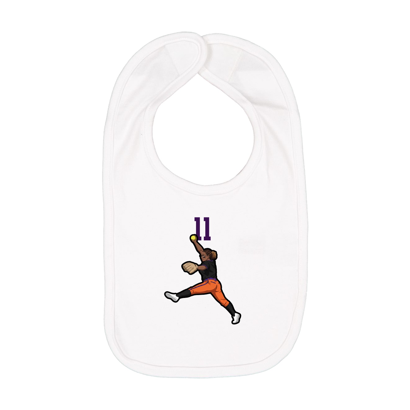 Infant Bib — Number Top in White