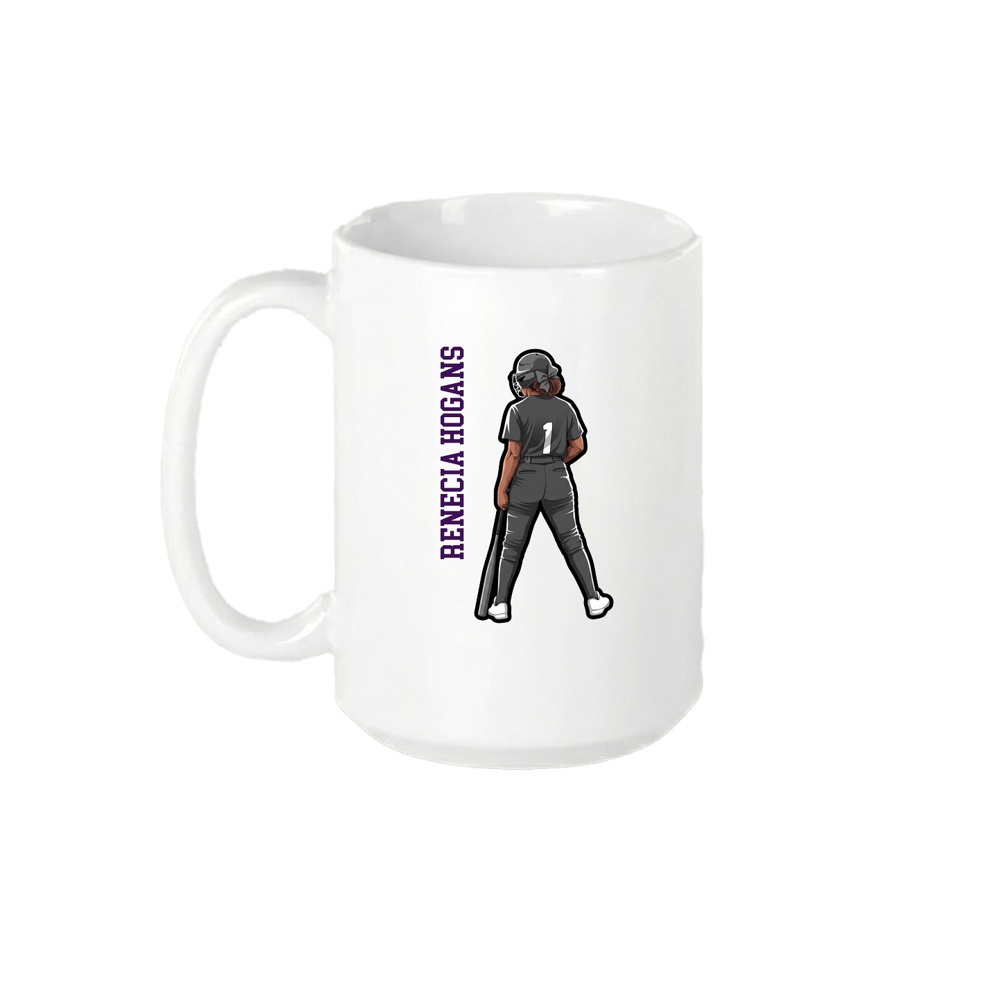 15oz Coffee Mug — Name Vertical in White