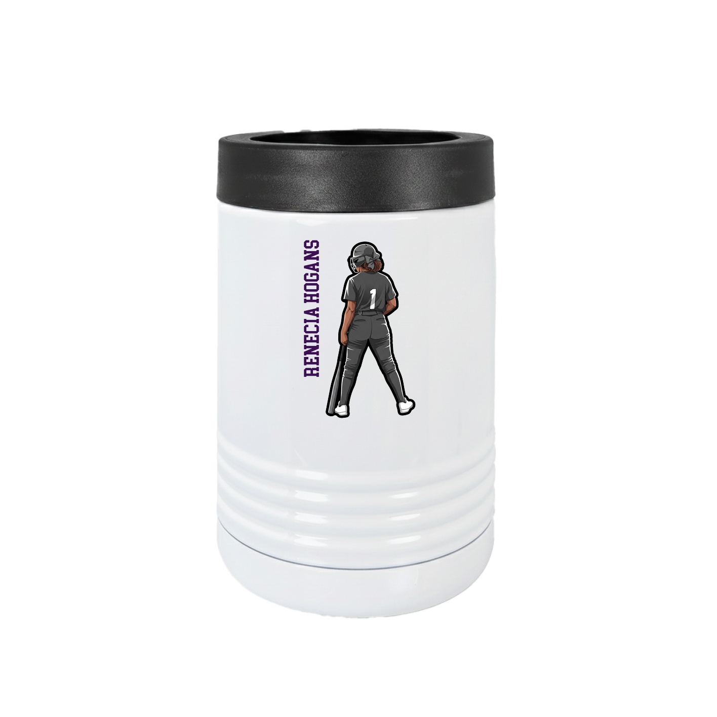 Beverage Holder — Name Vertical in White