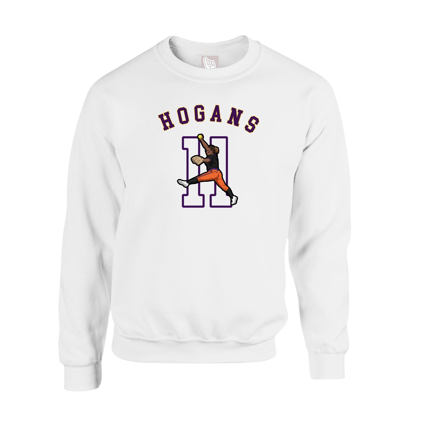 Fleece Crew — Shirsey Arch in White