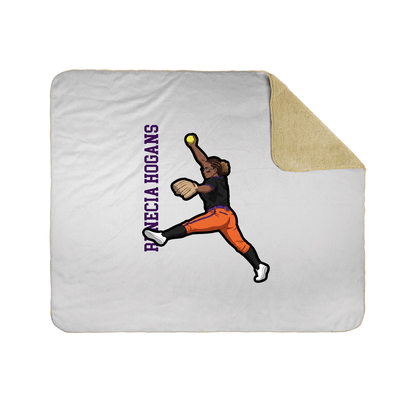 Throw Blanket — Name Vertical in White