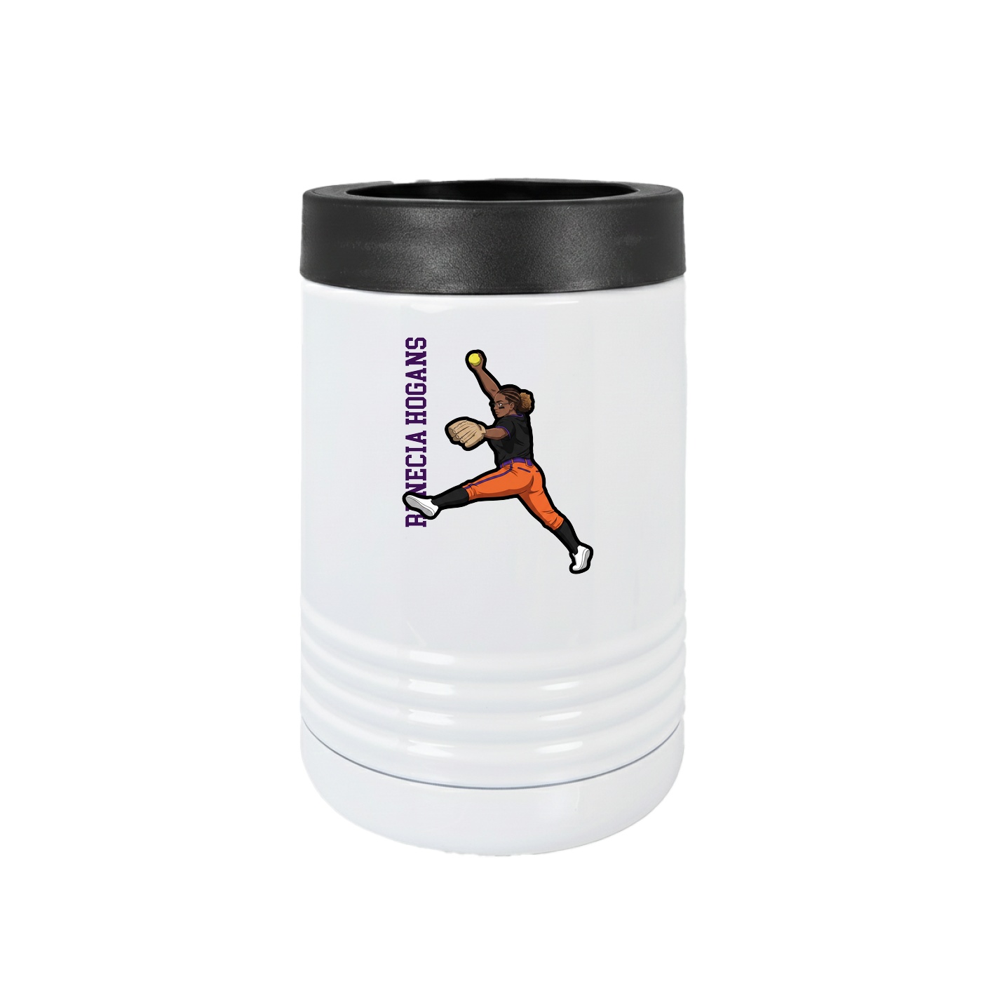 Beverage Holder — Name Vertical in White