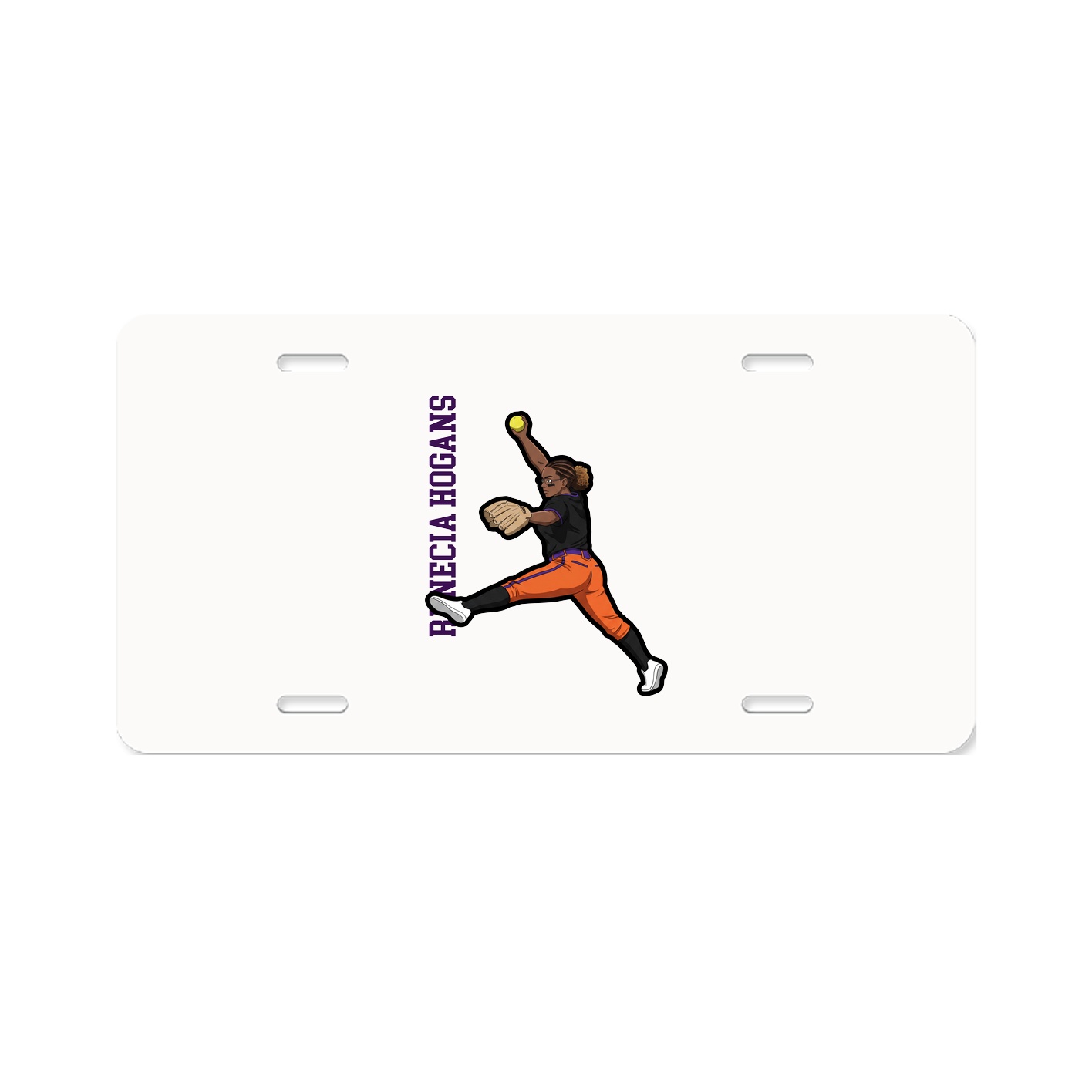 License Plate — Name Vertical in Classic
