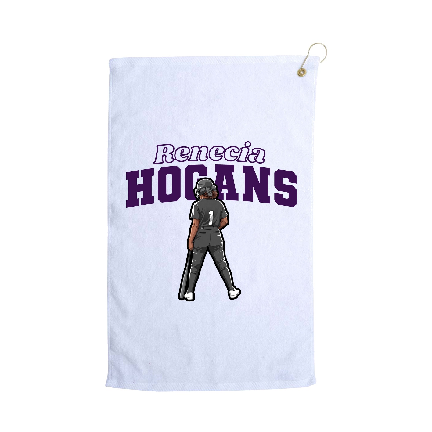 Golf Towel — Name Arch in White