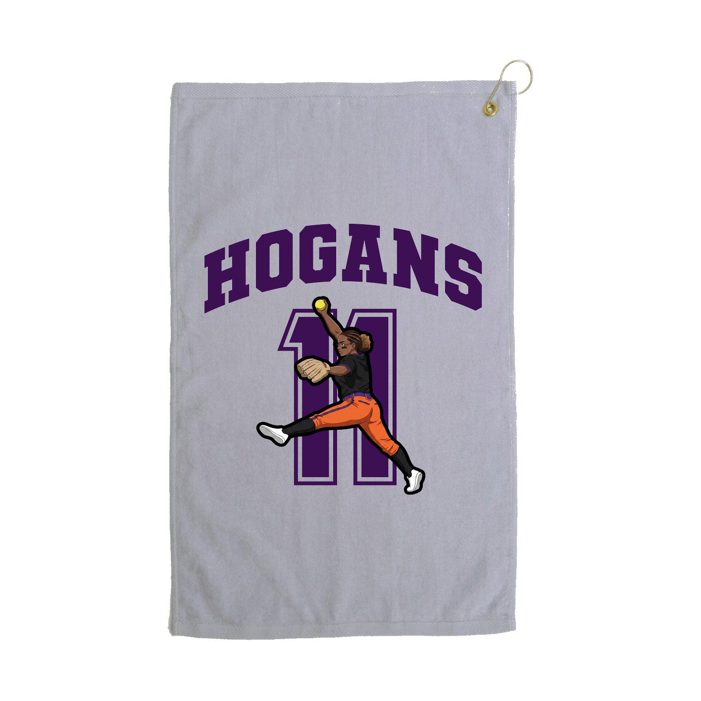 Golf Towel — Number in Grey
