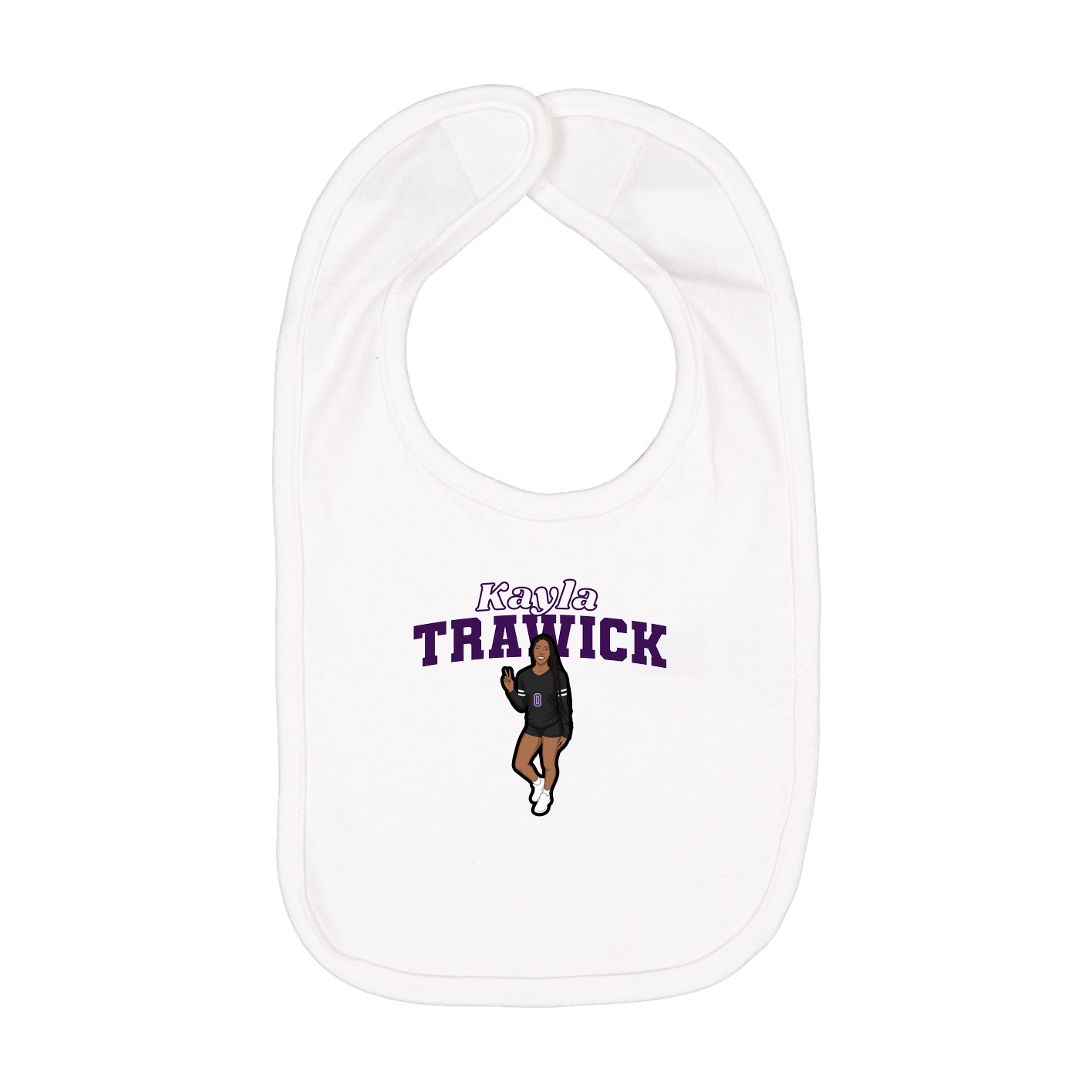 Infant Bib — Name Arch in White