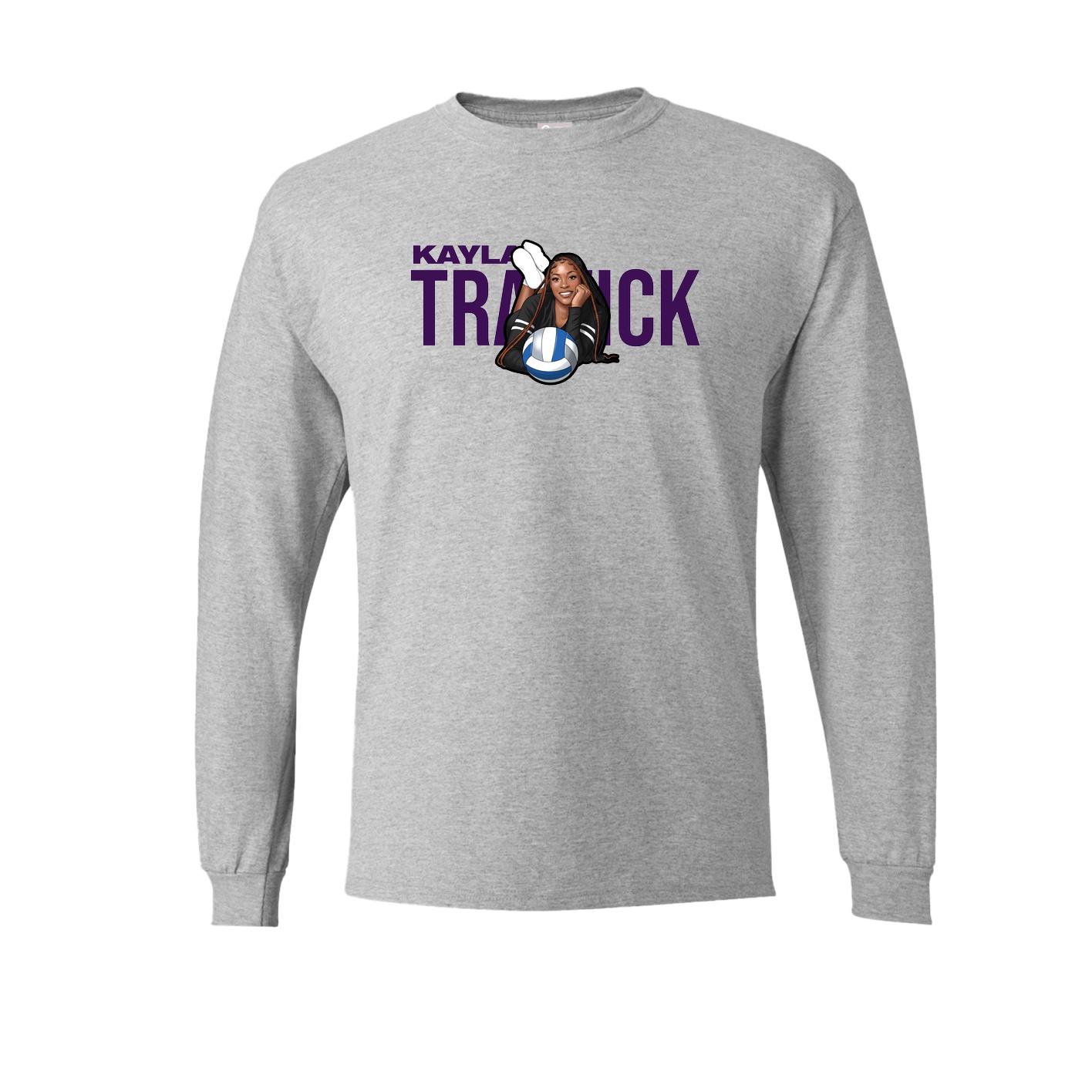 Long Sleeve Tee — Player Name in Grey