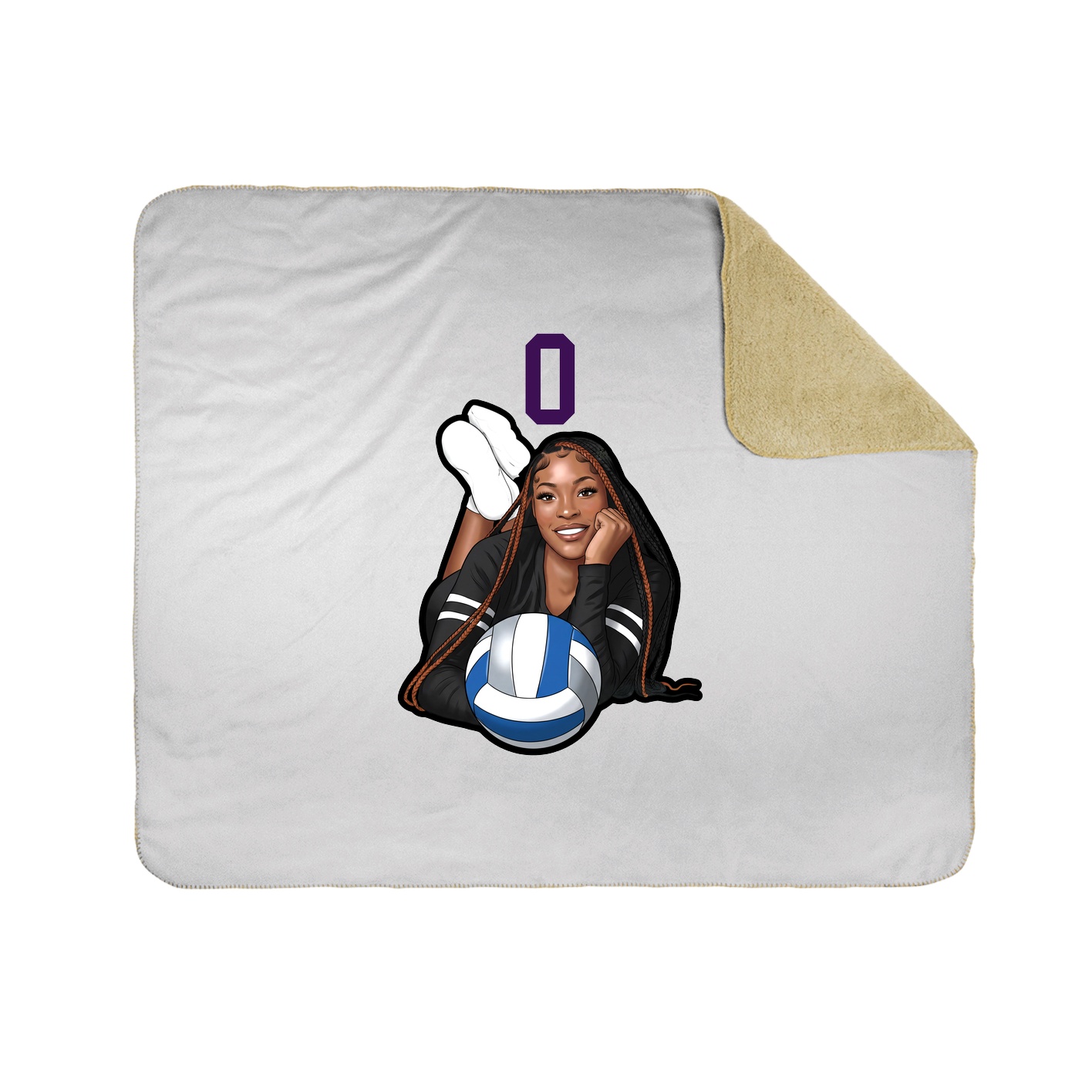 Throw Blanket — Number Top in White