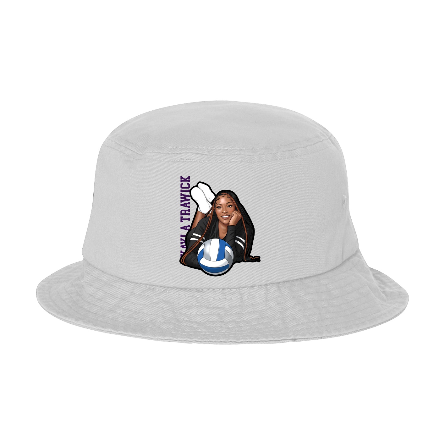 Bucket Cap — Name Vertical in White