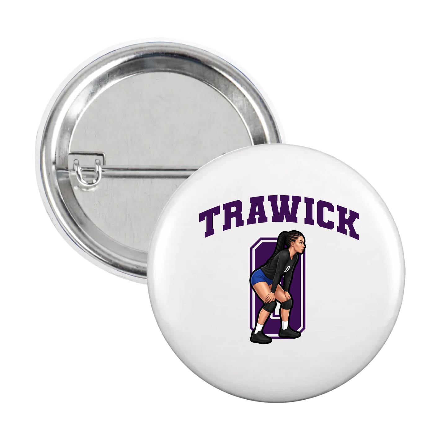Game Day Button — Number in White