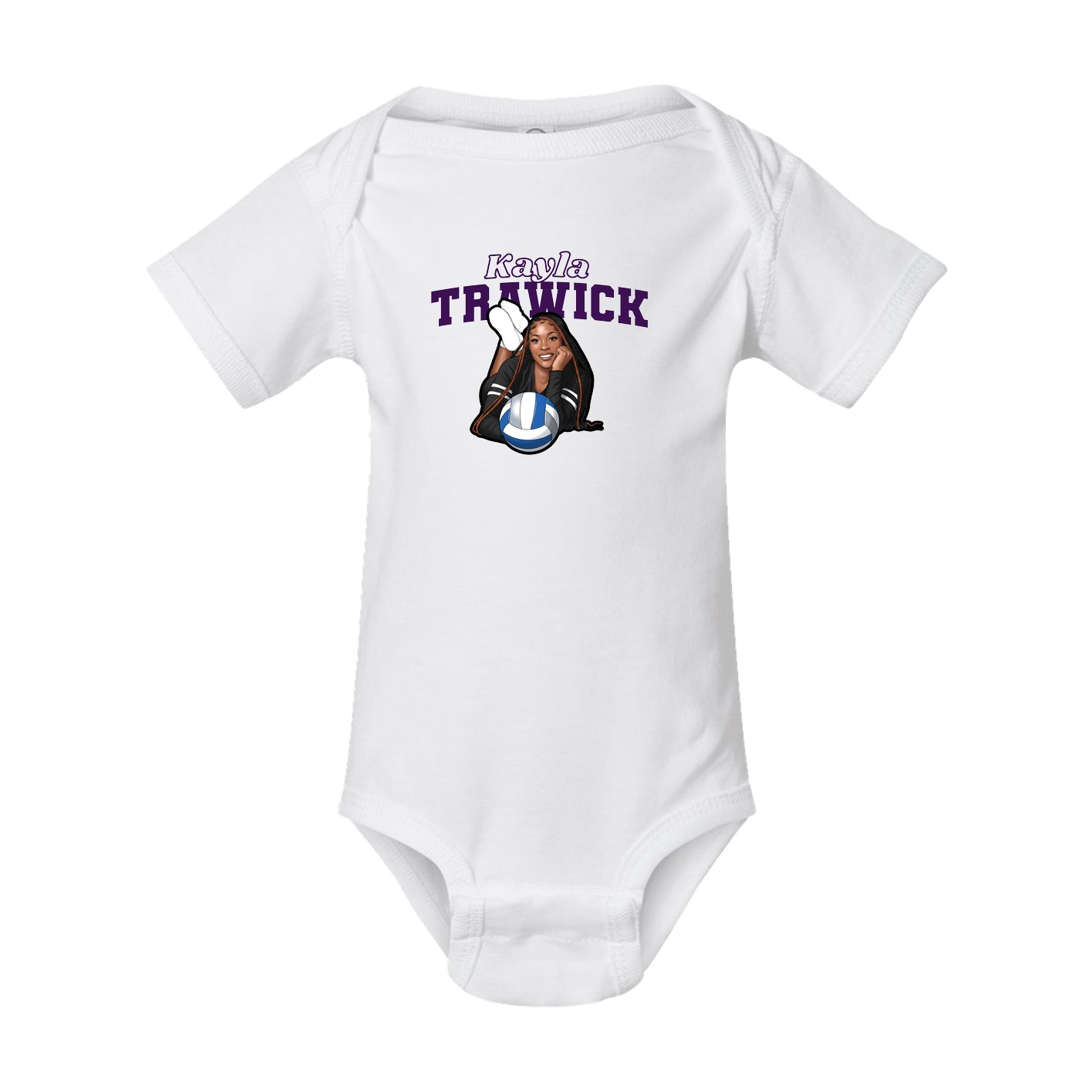 Baby Onesie — Name Arch in White