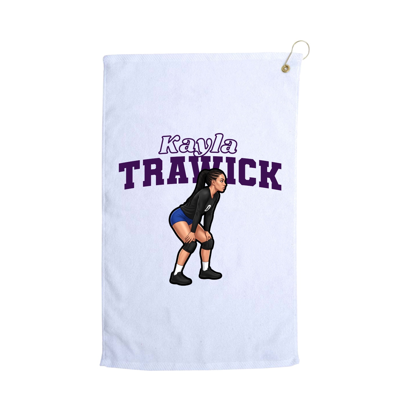 Golf Towel — Name Arch in White