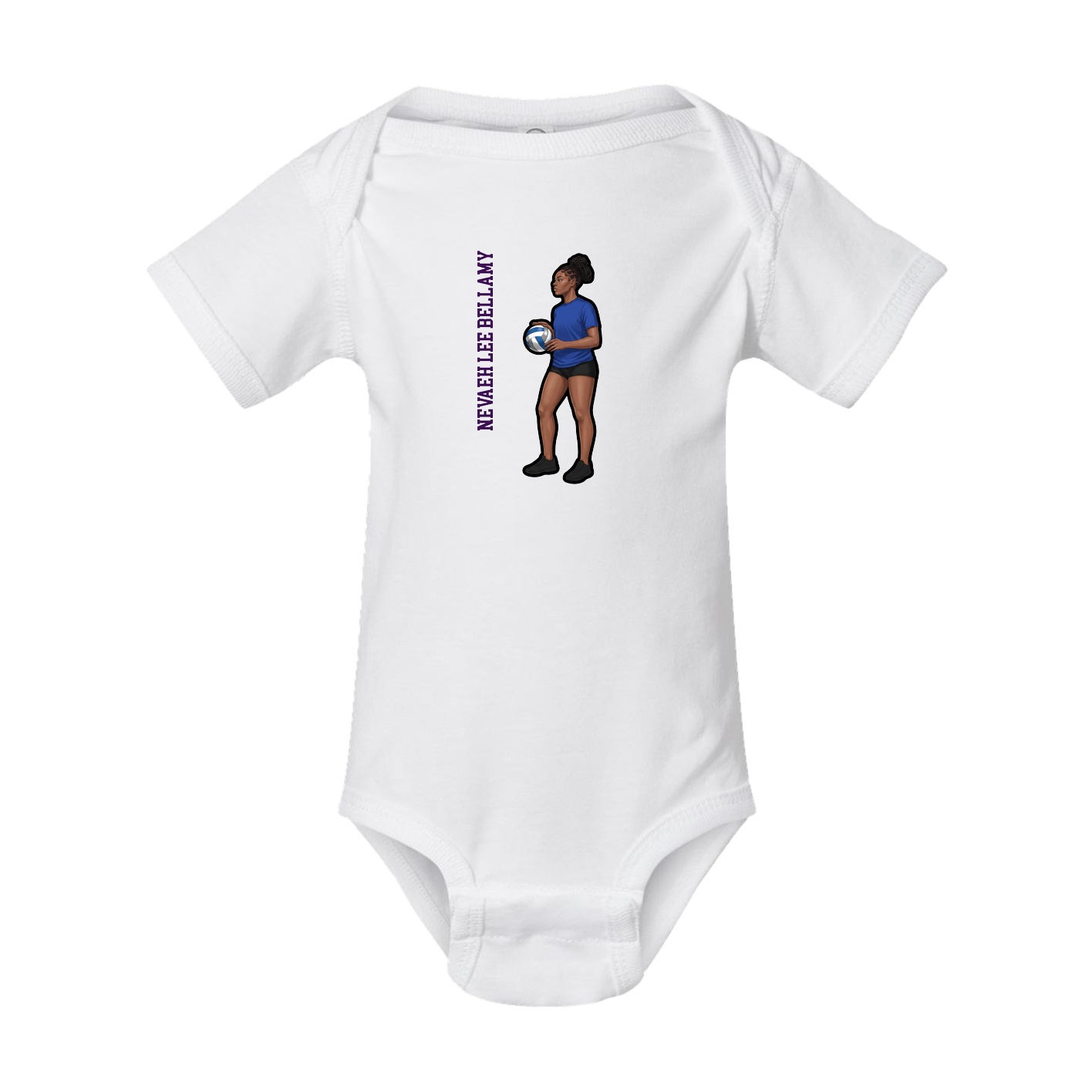 Baby Onesie — Name Vertical in White