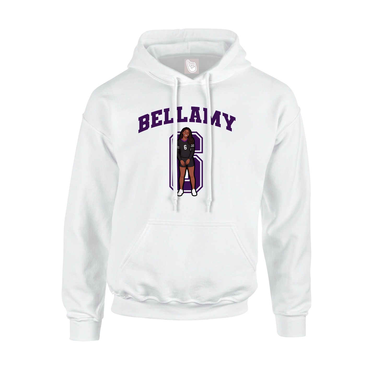 Hoodie — Number in White