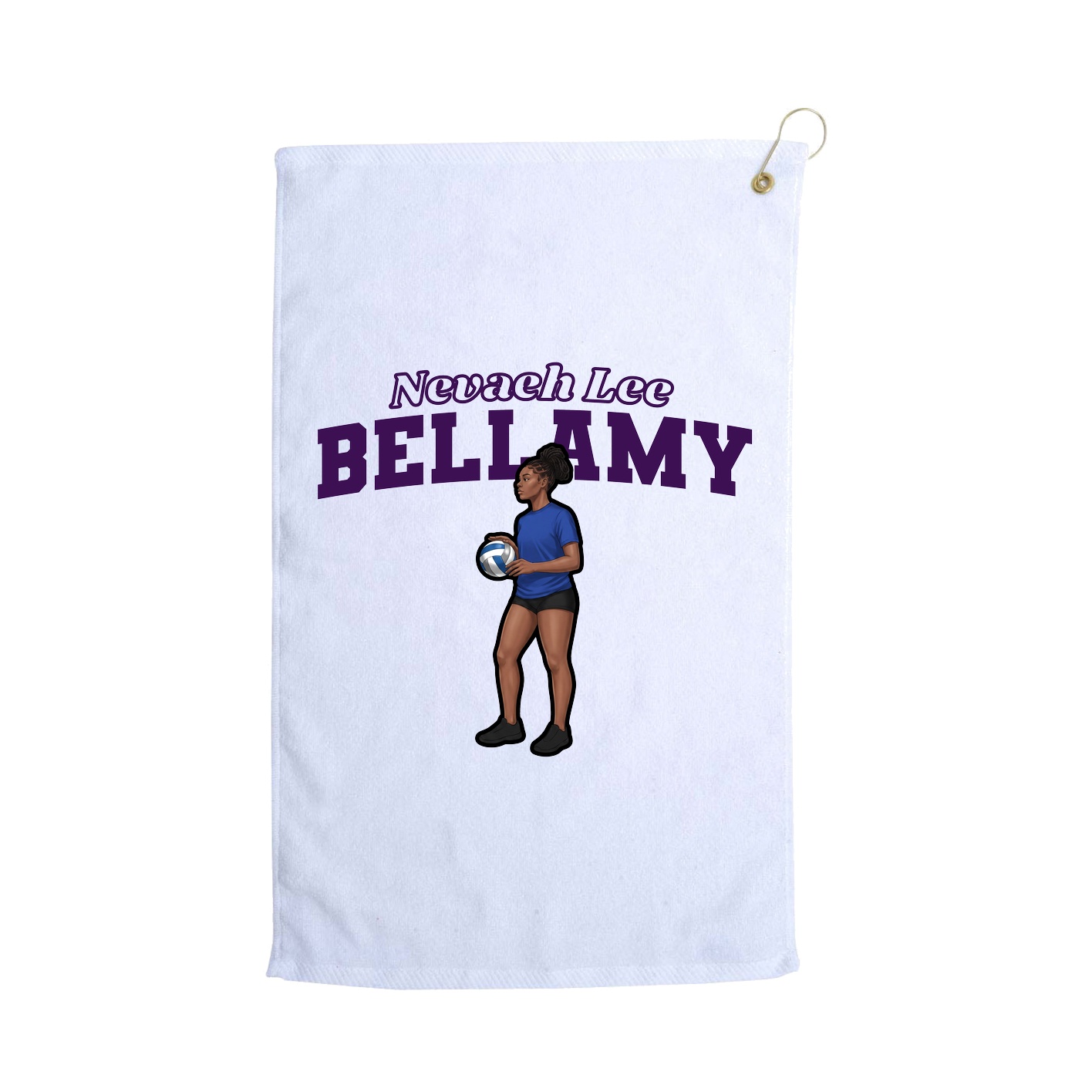 Golf Towel — Name Arch in White