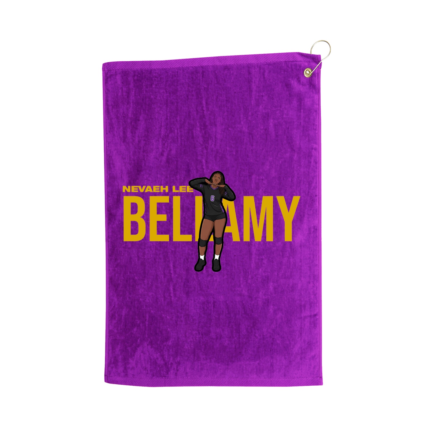 Golf Towel — Player Name in Purple
