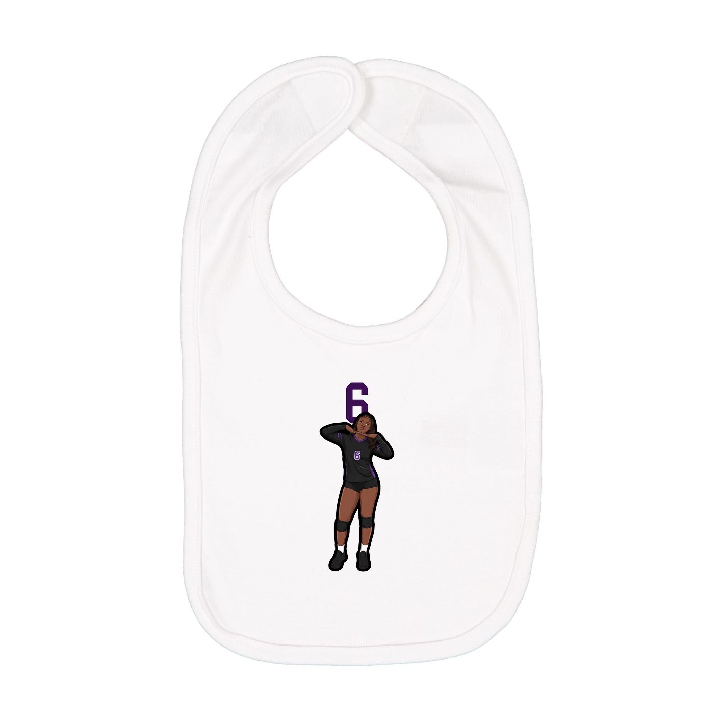 Infant Bib — Number Top in White