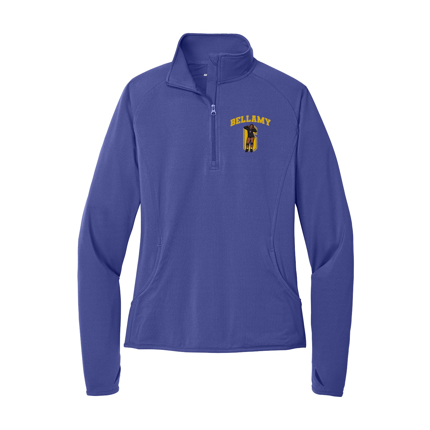 Women's Q-Zip Pullover — Number in Purple
