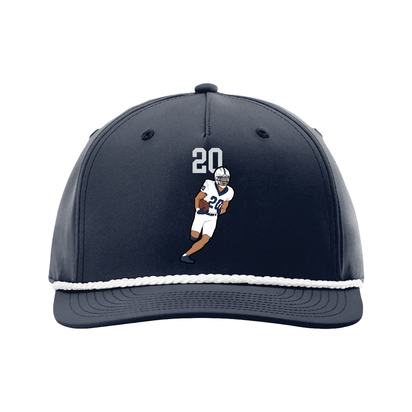 Five-Panel Classic Rope Cap — Number Top in Navy