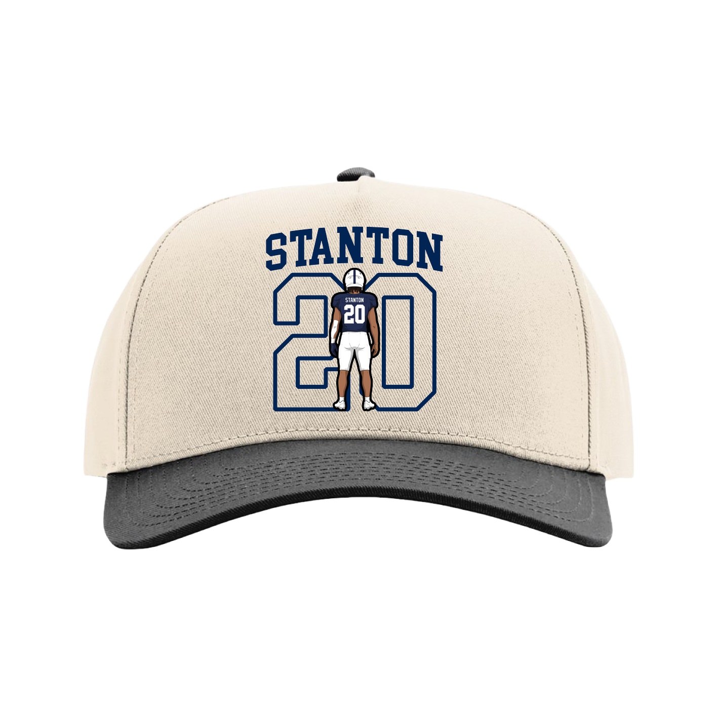 Full Fabric Five-Panel Champ Cap — Shirsey in Cream/Black