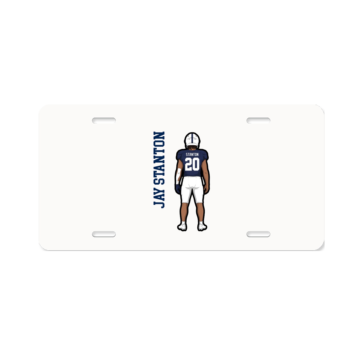 License Plate — Name Vertical in Classic