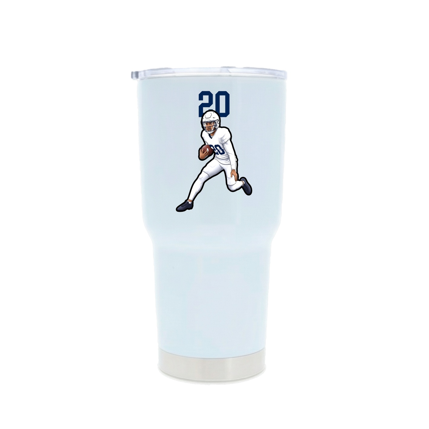 30oz Stainless Steel Tumbler — Number Top in White