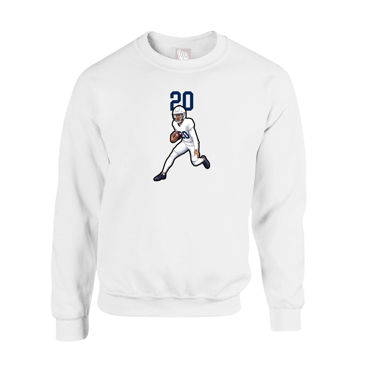 Fleece Crew — Number Top in White
