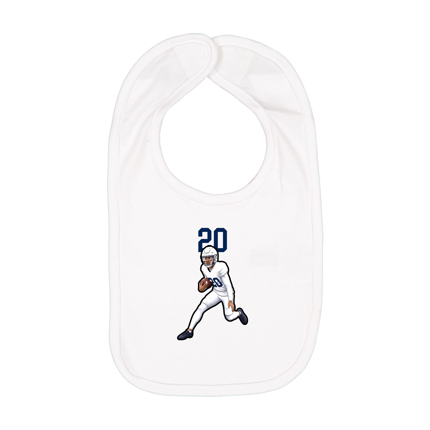 Infant Bib — Number Top in White