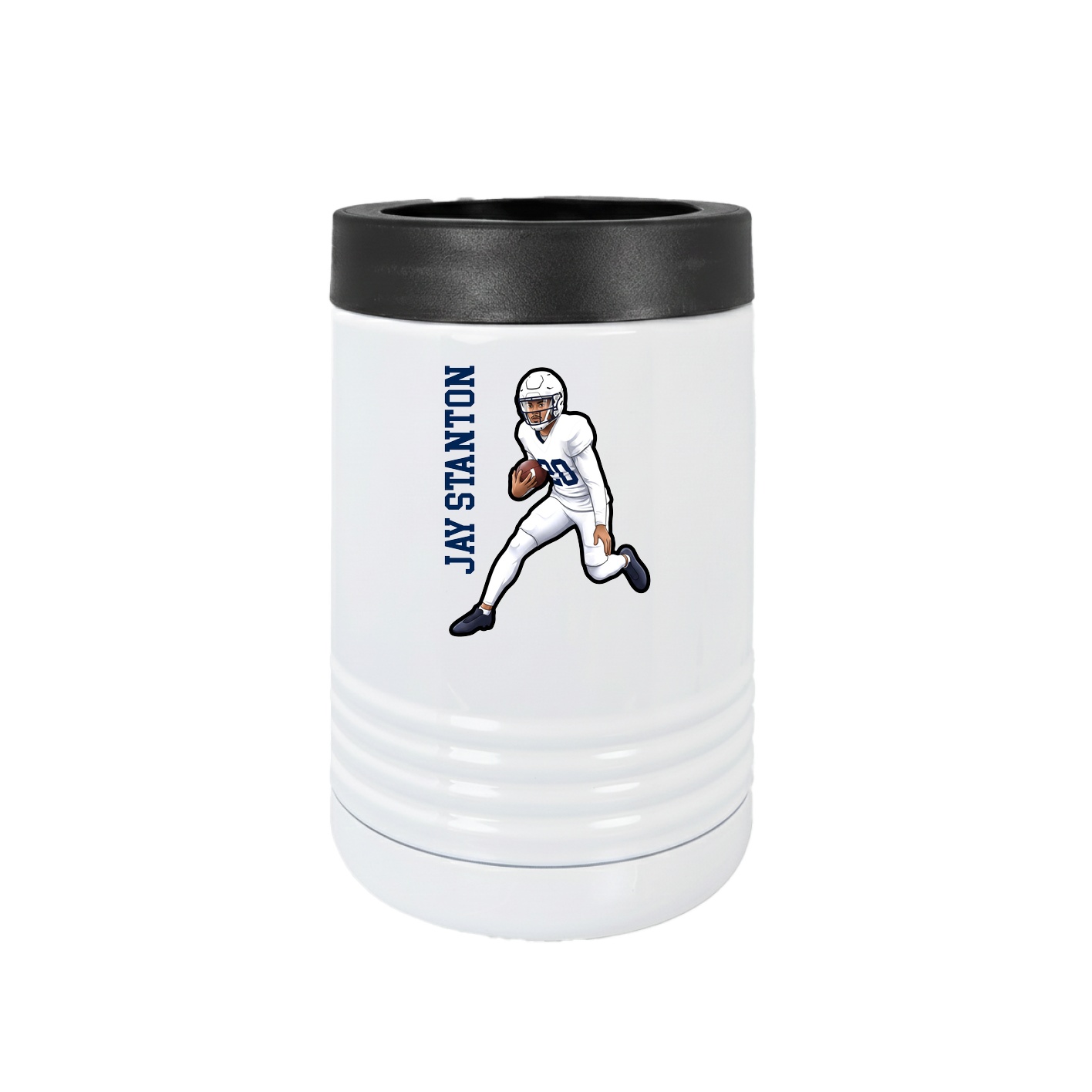 Beverage Holder — Name Vertical in White