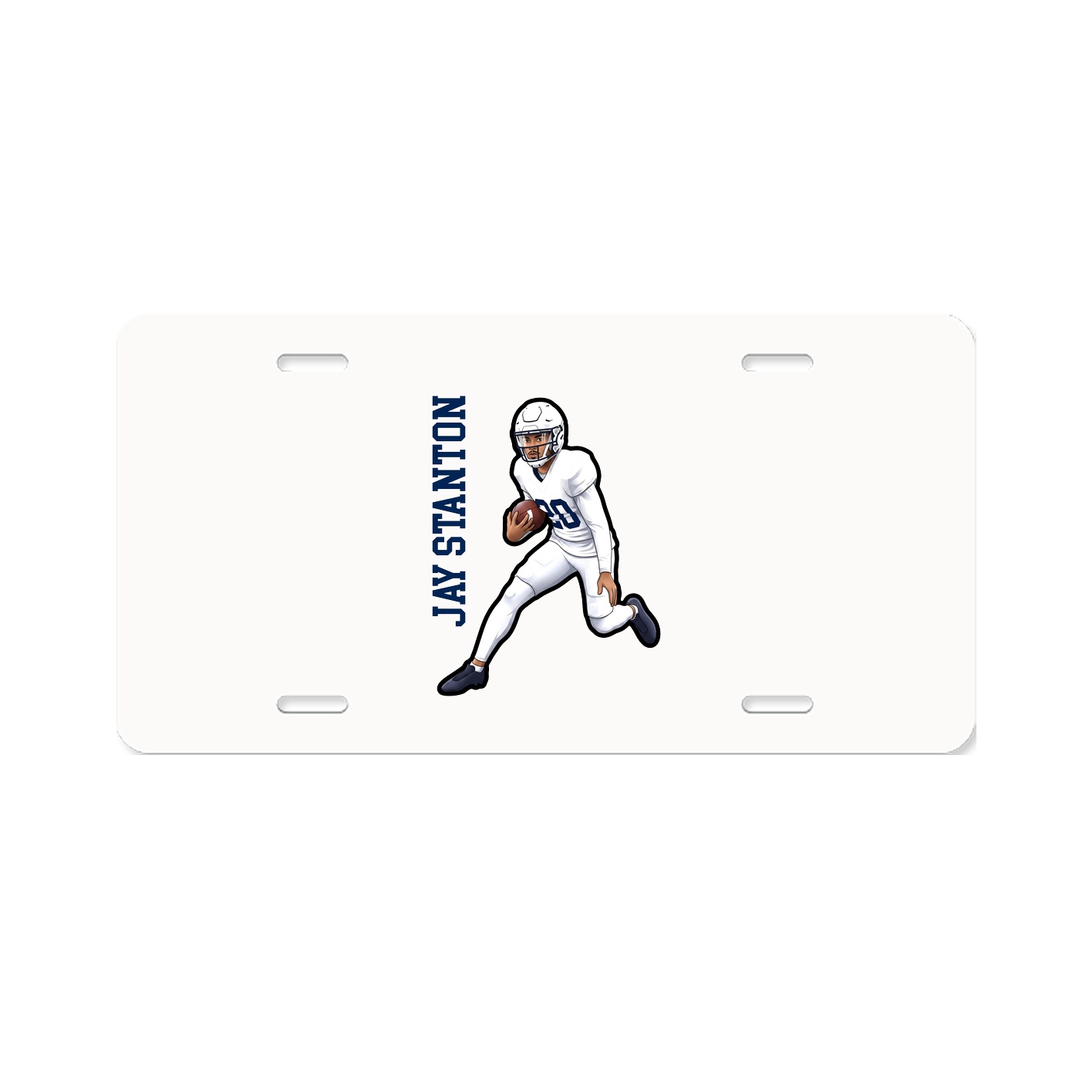 License Plate — Name Vertical in Classic