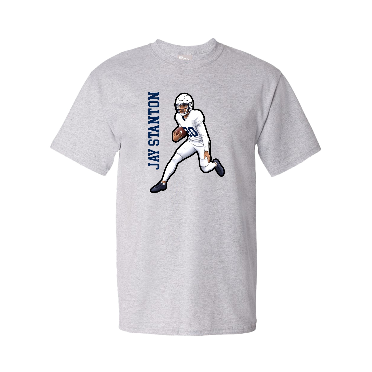 Tee — Name Vertical in Grey