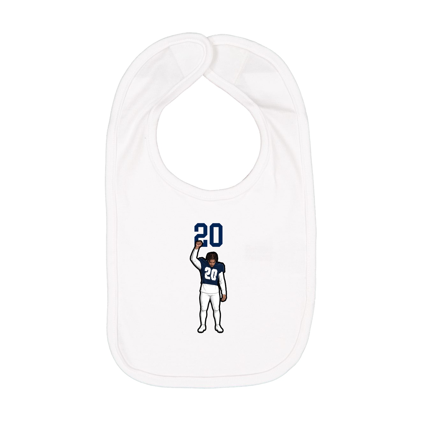 Infant Bib — Number Top in White