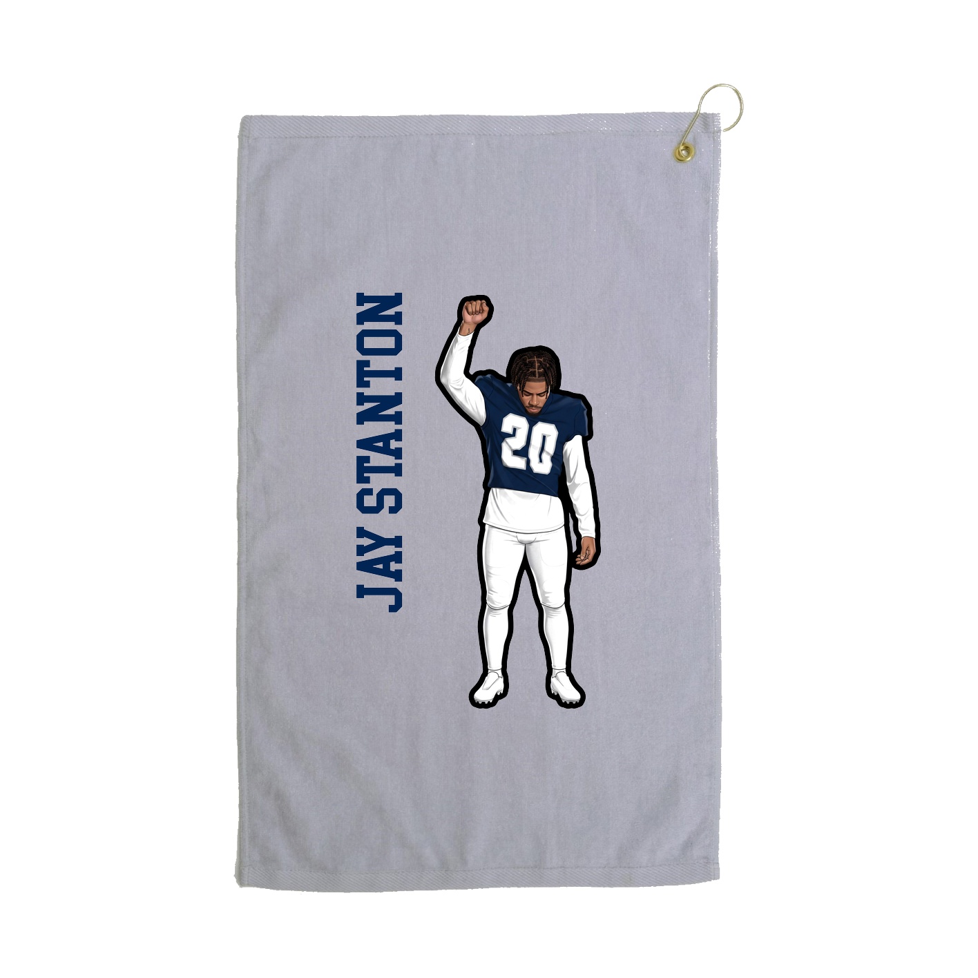 Golf Towel — Name Vertical in Grey