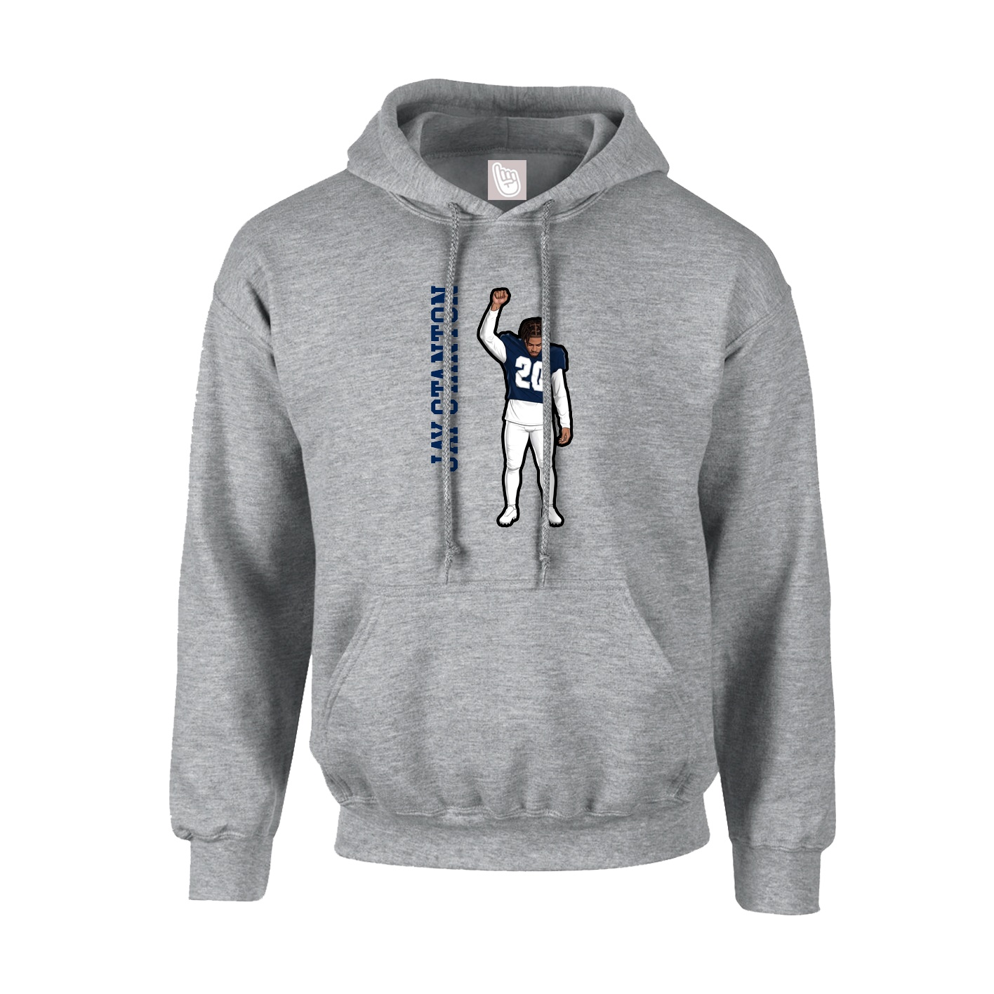Hoodie — Name Vertical in Grey
