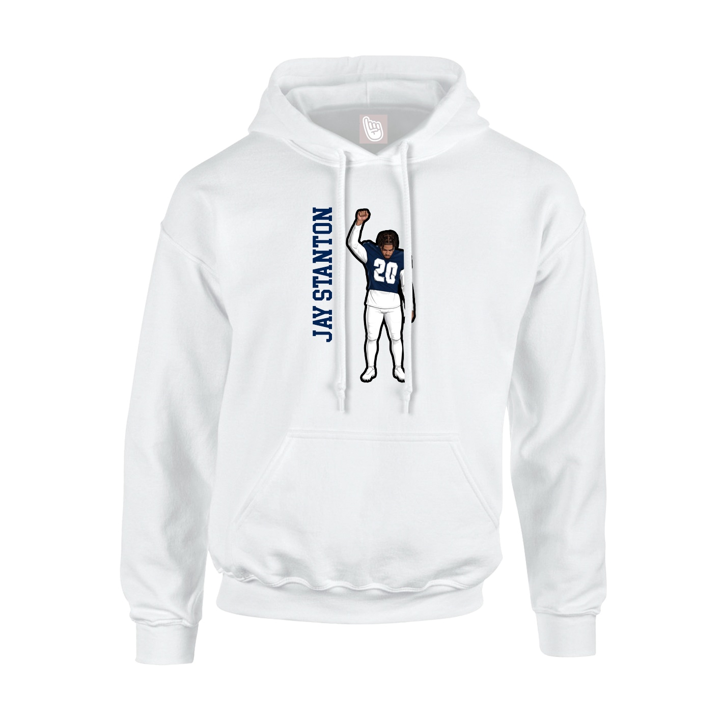 Youth Hoodie — Name Vertical in White