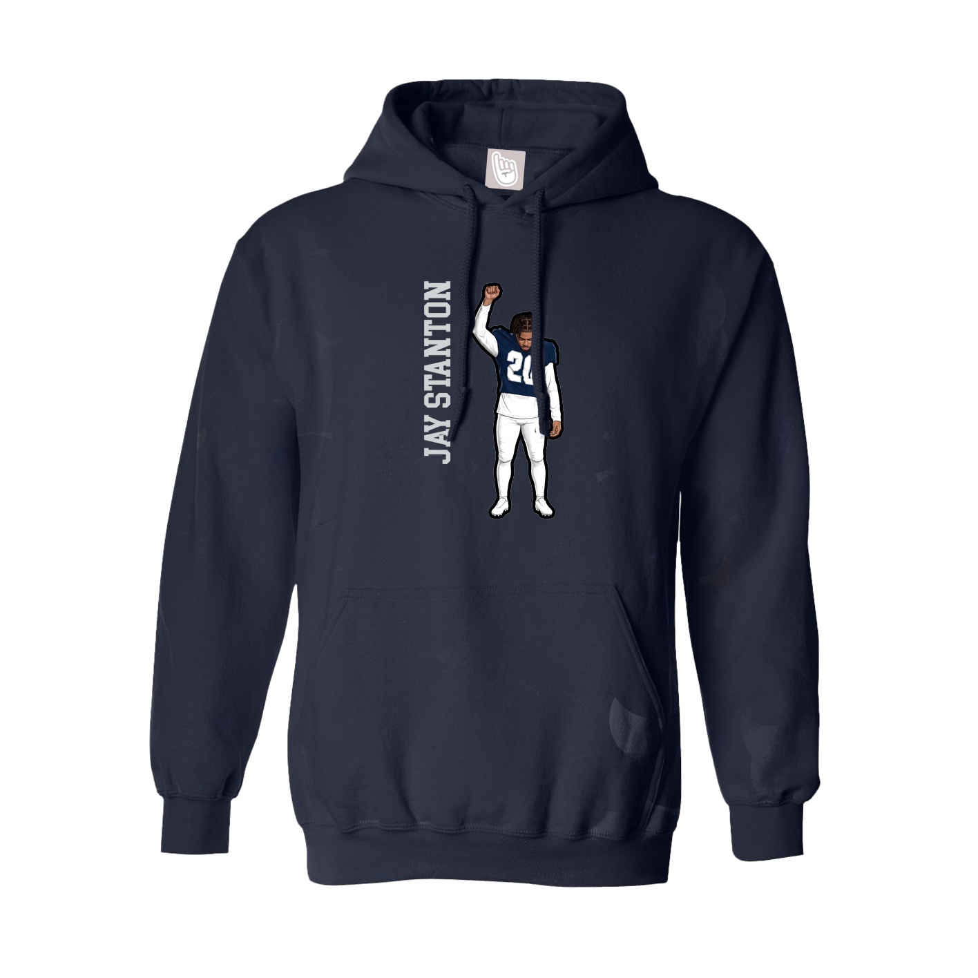Youth Hoodie — Name Vertical in Navy