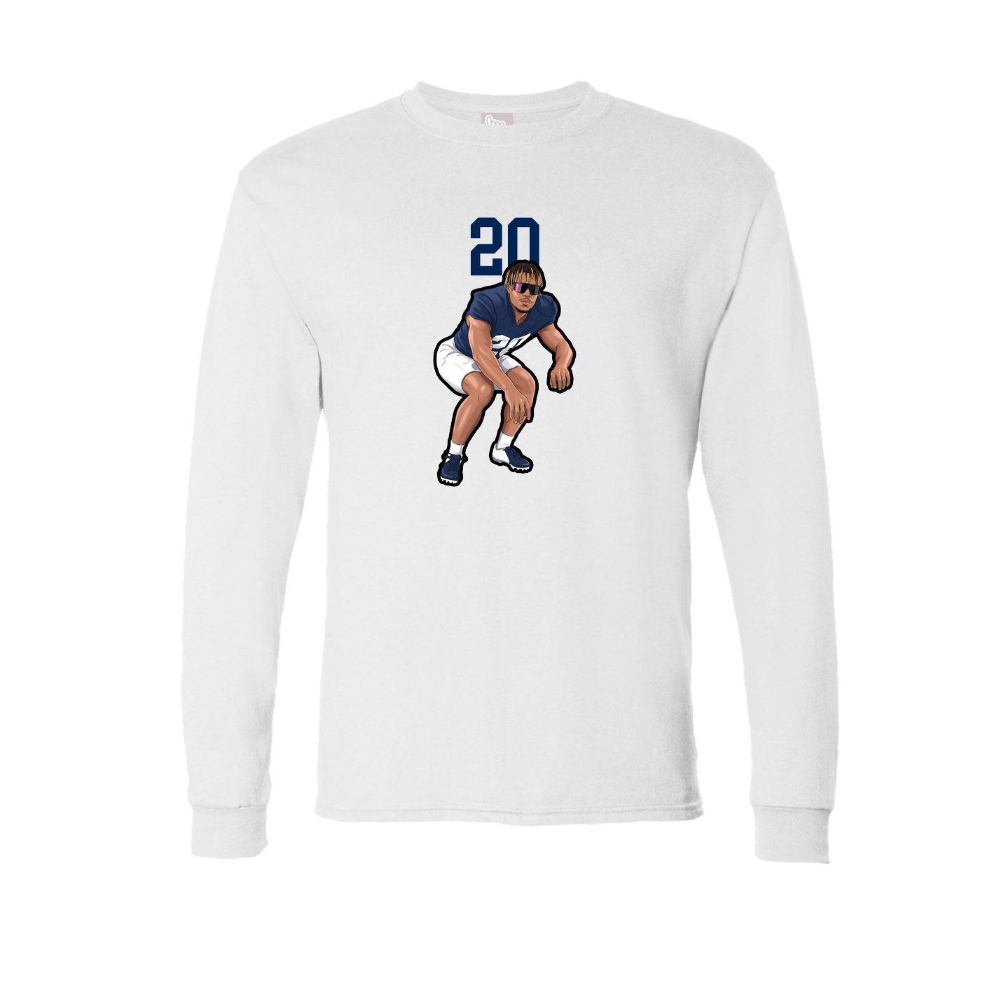 Long Sleeve Tee — Number Top in White