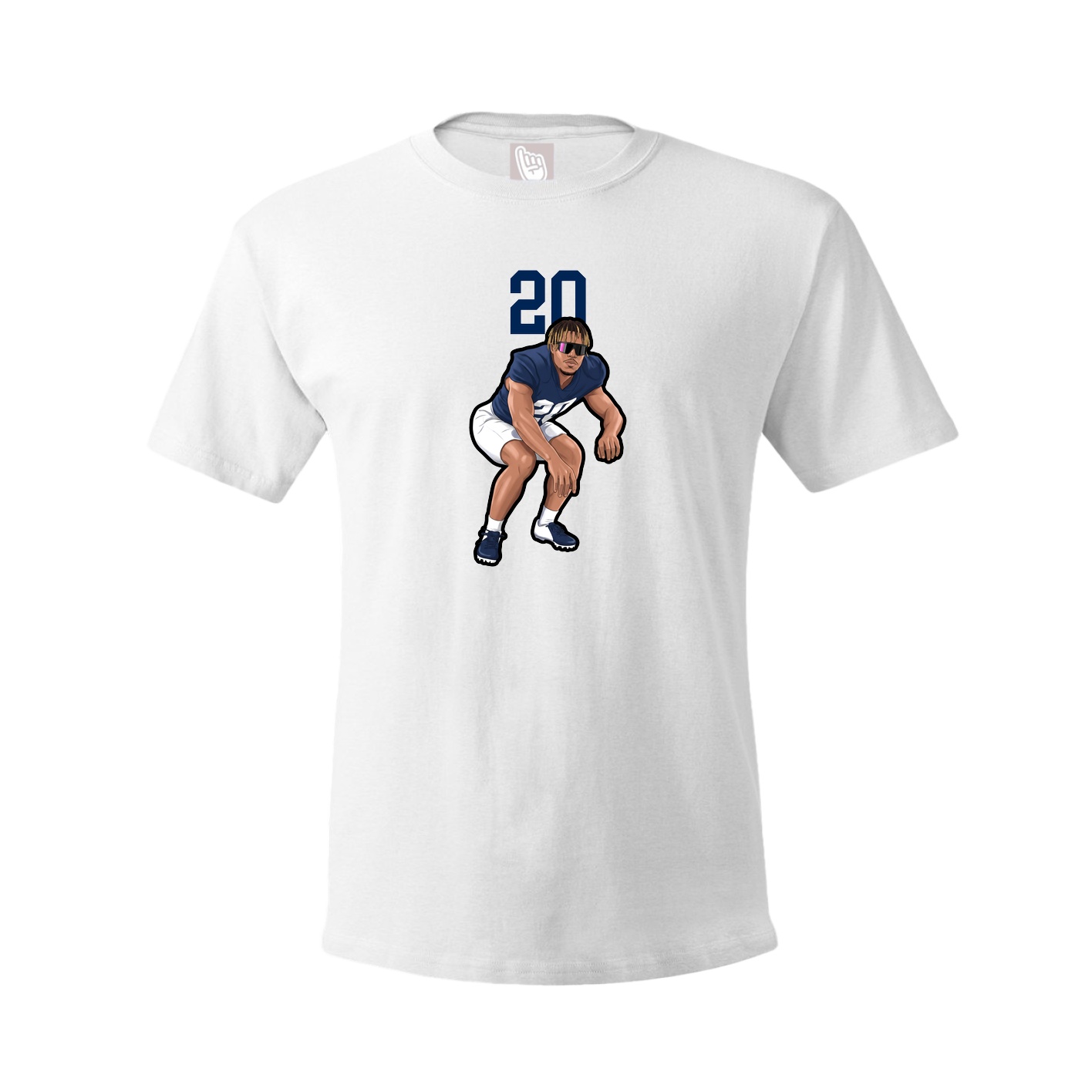 Youth Tee — Number Top in White
