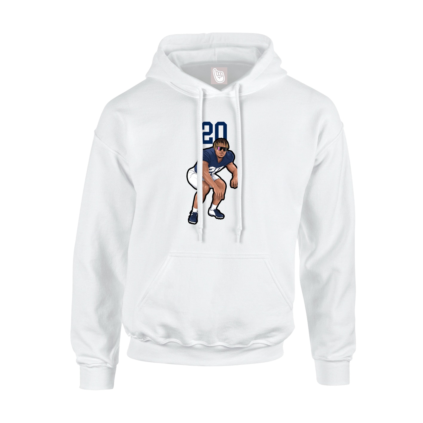 Hoodie — Number Top in White